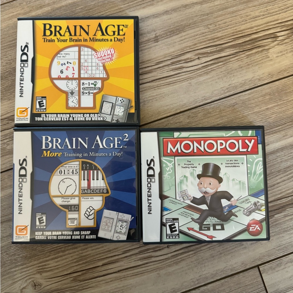 Nintendo DS -Monopoly, Brain Age, Brain Age 2
